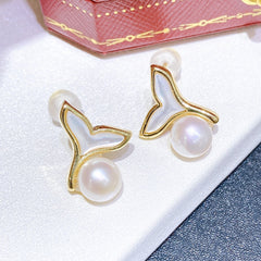 Fish tail design fashion real pearl jewelry set