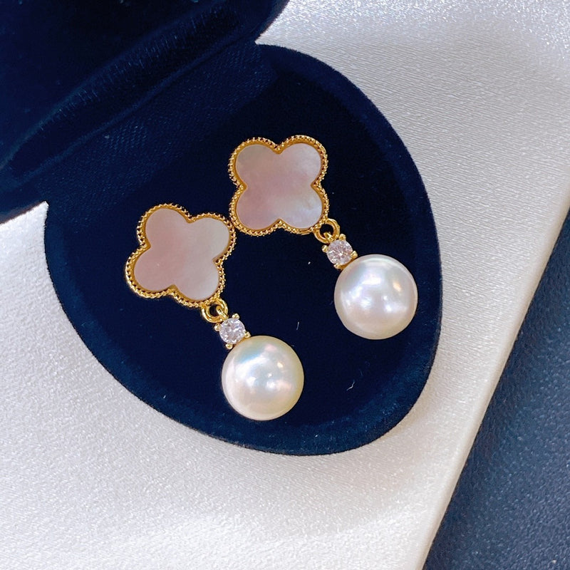 Natural pearl gold filled earrings