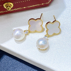 Natural pearl gold filled earrings