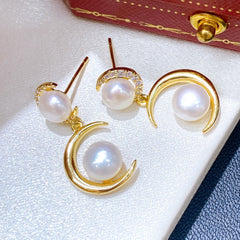 Natural pearl gold filled earrings