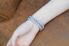 Double layer akoya seawater pearl bracelet