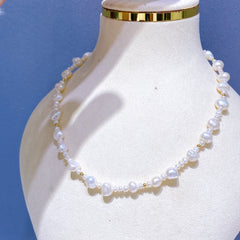Ins style natural freshwater baroque pearl necklace