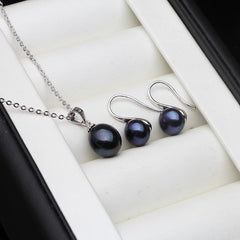 925 Sterling Silver pearl Sets Natural Pearl Stud Earrings and pendant