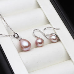 925 Sterling Silver pearl Sets Natural Pearl Stud Earrings and pendant