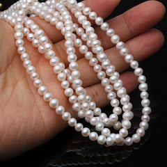 120cm Long Natural Freshwater Pearl Necklace White