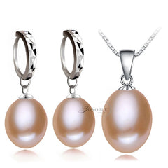 925 sterling silver Freshwater Pearl Necklace Earring Sets