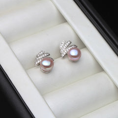 925 Sterling Silver Stud Earrings Freshwater pearl Earring