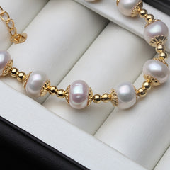 Real Freshwater Round Pearl Bracelet For Women