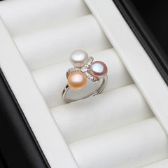 Freshwater Natural Pearl Ring 925 sterling Silver Rings