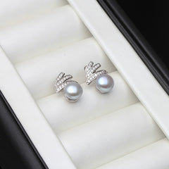 925 Sterling Silver Stud Earrings Freshwater pearl Earring