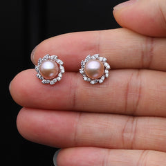 925 Sterling Silver Stud Earring with Freshwater Pearl