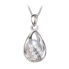 925 Sterling Silver Natural Freshwater Pearl Pendant Cage