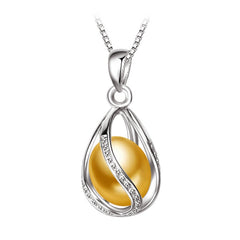 925 Sterling Silver Natural Freshwater Pearl Pendant Cage