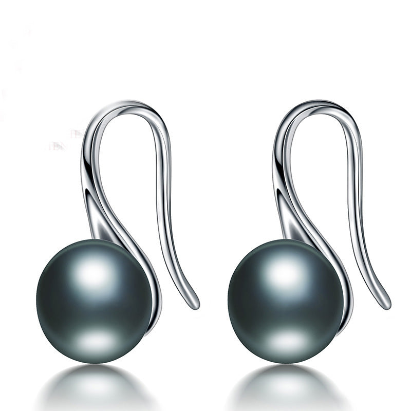 Black 100% natural freshwater pearl earring