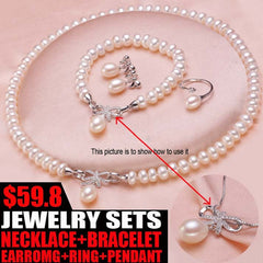 925 sterling silver natural pearl jewelry set