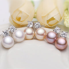 925 sterling silver freshwater pearl earrings