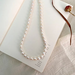 Freshwater Pearl Necklace 925 Sterling Silver Clasp