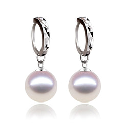 925 Sterling silver 10-12mm shell pearl Drop Earrings