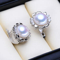 925 Sterling Silver Pendant Necklace Natural Pearl Jewelry Sets