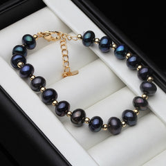 Natural Freshwater Black Pearl Bracelets
