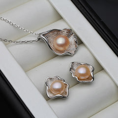 925 sterling silver Freshwater Pearl Necklace And Earring Set