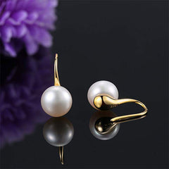 925 Silver Freshwater Pearl Drop Dangle Hook Earrings