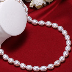 Natural freshwater pearl necklace 925 sterling silver clasp