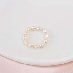 Small Natural Freshwater Pearl Couple Rings
