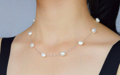 925 Sterling silver Freshwater pearl pendant necklace