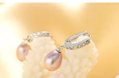 Super deal natural pearl earrings 925 Sterling Silver