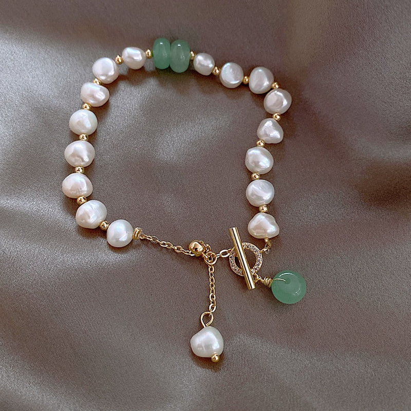 Classic Fashion Natural Stone Pearl Pendant Bracelet
