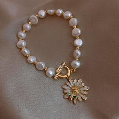 Classic Fashion Natural Stone Pearl Pendant Bracelet