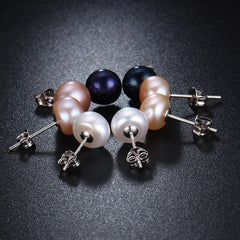 Natural Black Pearl Set Stud Earring and Pendant