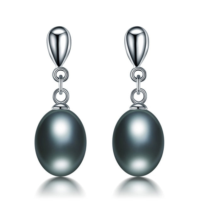 925 Silver Drop Pearl Earrings