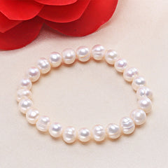 White Freshwater Baroque Pearl Strand Bracelet